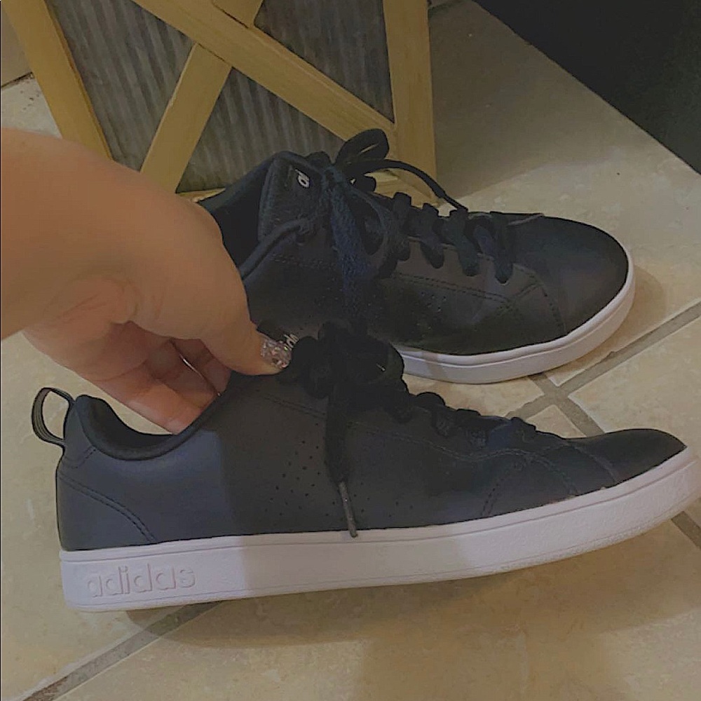 Adidas Black Leather Sneakers Size 8 US